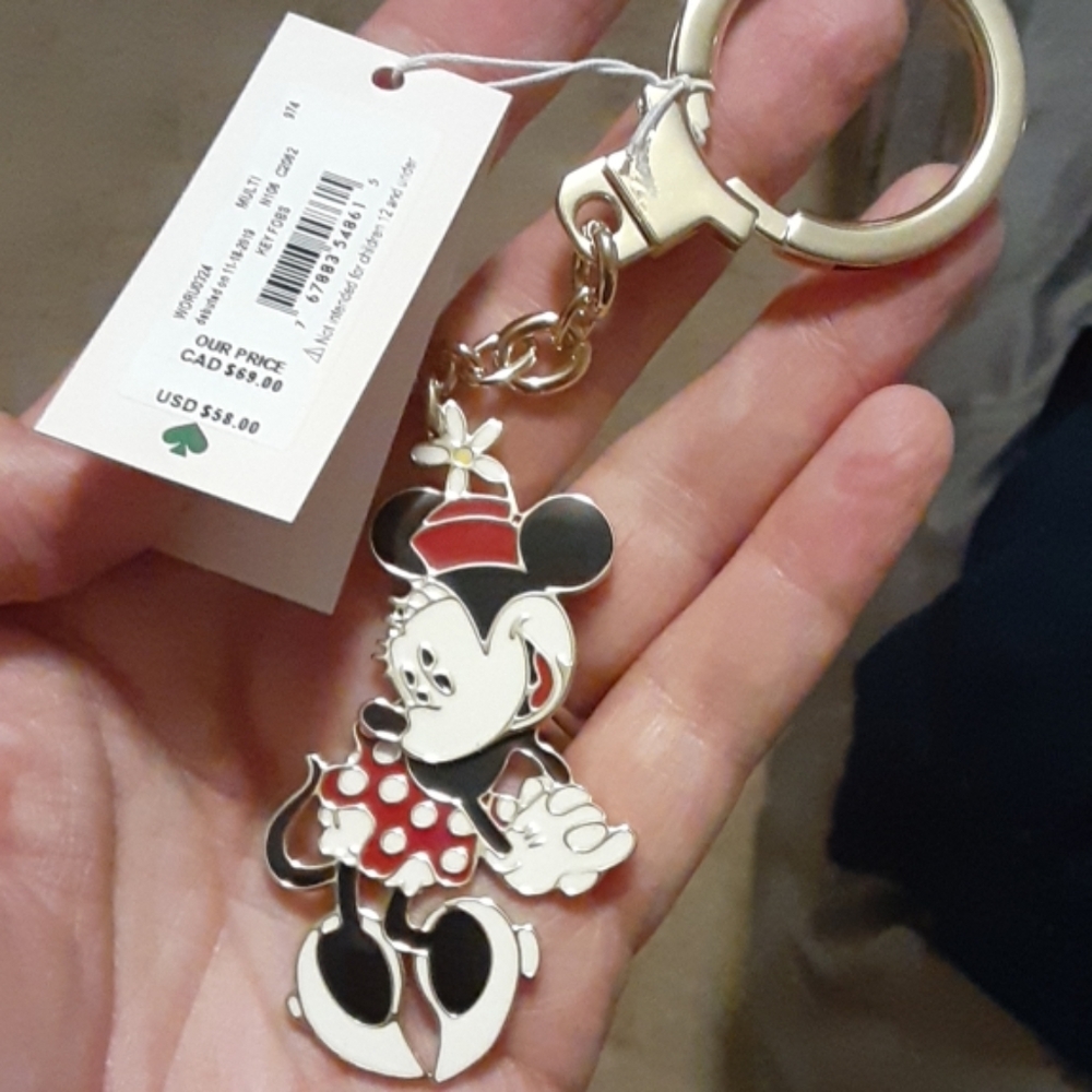 Minnie mouse metal key fob